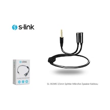 S-Link Sl-302Ms 3.5Mm Erkek Stereo-2 Dişi Stereo Kablo