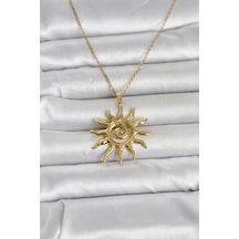 316l Çelik Gold Renk Bohem Güneş Model Kadın Kolye - Özel Seri Bzs000000000194 altın