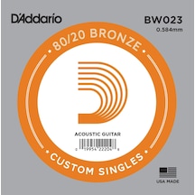 D'addario Bw023 .023 Akustik Gitar Tek Teli - G/sol Notası Aksesuar 80/20 Bronz Sargı, Parlak Ton Karakteri Ve Yüksek Akort Stabilitesi