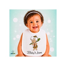 Kişiye Özel Bambam Keten Bebek Mama Önlüğü Yumuşak - Emici - Yıkanabilir - Özel Tasarım P073 Çok Renkli