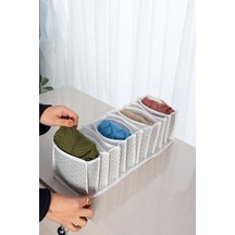 Medium 11 Gözlü Çekmece Içi Düzenleyici Organizer 16 X 40 X 12 Kumaş Gri Tr Diğer