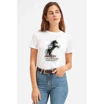 Bold Pilot Baskılı Beyaz Kadın Tshirt