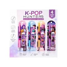 4'lü Sevimli Karakterli Uçlu Kalem Seti 0.7 Mm Yedek Uçlu K-pop K-pop