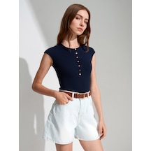 DİLVİN 72334 Pamuk Mini Kot Şort-mavi