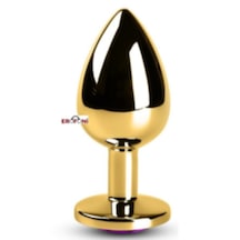 Erofoni Paslanmaz Süper Alüminyum Alaşım 8 Cm Çelik Metal Gold Anal Alıştırıcı Genişletici Anal Plug