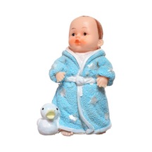 Decotown Hediyelik Sevimli Mavi Bebek Biblo Polyester Süs Eşyası