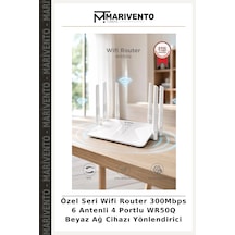 Özel Seri Wifi Router 300mbps 6 Antenli 4 Portlu Wr50q Beyaz Ağ Cihazı Yönlendirici