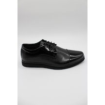 Siyah Hakiki Deri Rugan Bağcıklı Smokin Ayakkabı 1033230209-siyah