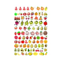 90 Adet Sevimli Meyve Sticker Seti - Etiket Seti Scrapbook Bullet Journal Çok Renkli