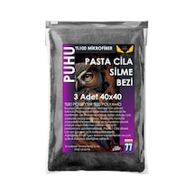 Puhu 3 Adet Pasta-cila Uygulama Ve Silme Mikrofiber Bez 40x40 Cm