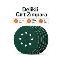 5 Adet Delikli Yeşil 125 Mm Cırt Zımpara 220 Kum Kaporta Boya Duvar Metal Mobilya Cila Parlatma