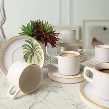 Bronze Palmiye Stackable Çay Takımı 12 Parça 6 Kişilik 22902-03 çok renkli
