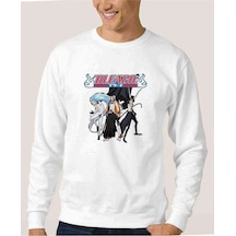 Bleach Anime Baskılı Beyaz Erkek Örme Sweatshirt