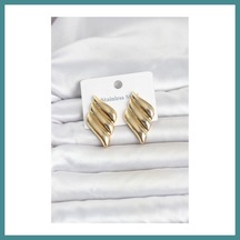 Trendexa 316l Çelik Gold Renk Motif Model Kadın Küpe Mac