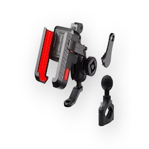 Motosiklet Telefon Tutucu 4-6.9 Gidon Bağlantılı, Titreşim Engelli, Sarsılma Önleyici Siyah