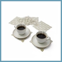 Bezos 6 Lı Dantel Kahve Sunumluğu 15x15 Cm Asorti Desenli Türk Kahvesi Seti Mbt06 Çok Renkli