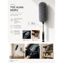 Krafz Home Kaliteli Teleskopik Uzatılabilir Mikrofiber Yumuşak Başlıklı Toz Alma Fırçası, Püskülü Bükülebilir Dip Köşe Başlık, Boşluk Temizleme Ve Almak İçin Uzayabilir Fırça