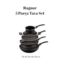 Ragnar 5 Parça Tava Seti 5 Li Çeyiz Tava Set Wok Grill Krep Saha