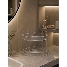 Konak Alışveriş Krom Banyo Köşelik 2 Katlı