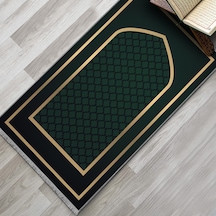 Evaşk Namazlık Dokuma Halı Kaymaz Muslumana Seccade66x113 Yeşil EVASK807C66