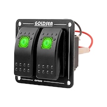 Goldsea Switch Panel Slim Model 2 Anahtar Yeşil Led 12 - 24V Yeşil