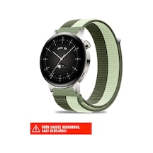 Huawei Watch Gt/gt2/gt3 Elegant 42mm İle Uyumlu Hasır Örgü Spor Naylon Kordon, Yeşil, 20mm