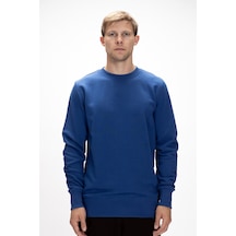 Bad Bear Corner Baskılı Parlament Mavisi Crewneck Erkek Sweatshirt Parlement Mavisi