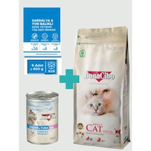Bonacibo Tavuklu Kuru Mama 2 Kg & Deniz Ürünlü Ezme Yaş Mama Avantaj Paketi 6x400 Gr