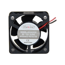 40X40X20Mm 12V Dc 2 Pin Plastik Kasa Fanı
