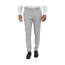 Wessi Slim Fit Kareli Kumaş Gri Erkek Pantolon Gri