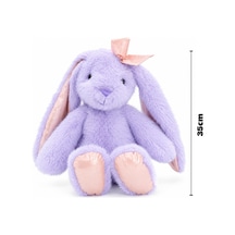 Pembe Fiyonklu Mor Peluş Tavşan 35 Cm Çok Renkli