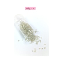 Dökme Cam Kum Boncuk 8/0 3 Mm - 60 Gram - Şeffaf Beyaz - Bnc197