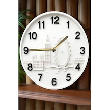 Londra Esintili Mdf Duvar Saati 3d Görünümlü 2d Hd Baskı 33 Cm Sdw280 Renkli