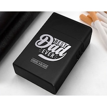 Bk Gift Kişiye Özel İsimli Babalar Günü Tasarımlı Siyah Metal Sigara Tabakası ,babalar Günü Hediyesi , Babaya Hediye , Sigara Tabakası-13