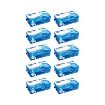 Dolphin Tek Kullanımlık Lateks Mavi Pudrasız Nitril Muayne Eldiveni Large Büyük Boy 100'lü 10 Paket
