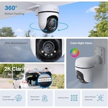 C510w, 2k Dış Mekan Wi-fi Güvenlik Kamerası, Hareket Tespit/takibi, 360 , Ip65 Su Geçirmez, Renkli Gece Görüşü, Çift Yönlü Ses, Bulut/yerel Depolama, Sesli Ve Işıklı Alarm Açık Gri