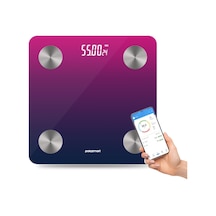 Polosmart Psc104 Pilli Bluetooth Vücut Analizli Yağ Kas Su Ölçer Hassas Akıllı Tartı Baskül Mor