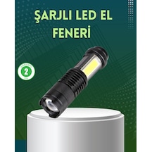 4 Modlu Usb Şarjlı Led El Feneri Kamp Ve Outdoor Diğer