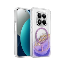 Onegif Xiaomi Redmi Note 15 Pro Plus 5g Lotus Simli Magsafe Kapak - Mor