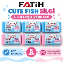 Fatih Cute Fish Fs/24m Toz Bırakmaz Silgi 6 Lı Karışık Renk Seti