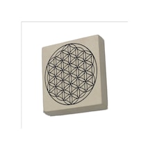 Yaşam Çiçeği Deseni Baskılı Taş Magnet 5x5