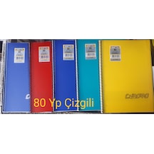 Defter Spiralli 80 Yp Kareli 5 Adet + Çizgili Defter 5 Adet 10 Adet Defter Pp Kapak Gıpta Crome Çok Renkli