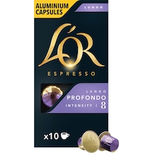 L'or Lungo Profondo Intensity 8 Nespresso Uyumlu Alüminyum Kapsül Kahve 10 Adet