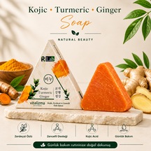 Kojic Turmeric Ginger Sabunu Leke Karşıtı Aydınlatıcı Cilt Tonu Eşitleyici Katı Sabun 100 Gr