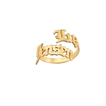 Kuyumcudukkani "old Englısh" Font 2 İsim Yazılı Yüzük-10902-g-old Gold