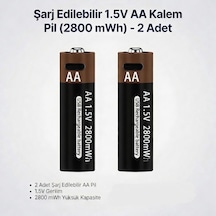 Şarjlı Kalem Aa Kalın Lityum Pil 1.5v Aa Şarjlı Pil Type C İle Şarj Edilebilen 2800mwh