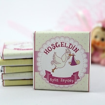 Dark Brown Hoşgeldin Kız Bebek Çikolatası İsim Yazılabilen Hediye Çikolata KBK11 150 Adet