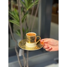 6'lı Porselen Martha Kahve Fincanı-5019 Çok Renkli