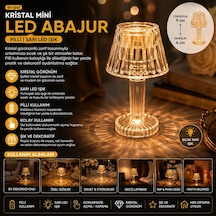24 Adet Kristal Damlalı Mumluk - Masa Lamba Abajur Mini Pilli Bx40 Renkli