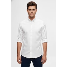 Slim Fit %100 Pamuk Düğmeli Yaka Oxford Beyaz Gömlek Gk 2026 Beyaz Slim Fit %100 Pamuk Düğmeli Yaka Oxford Beyaz Gömlek Gk 2026 Beyaz